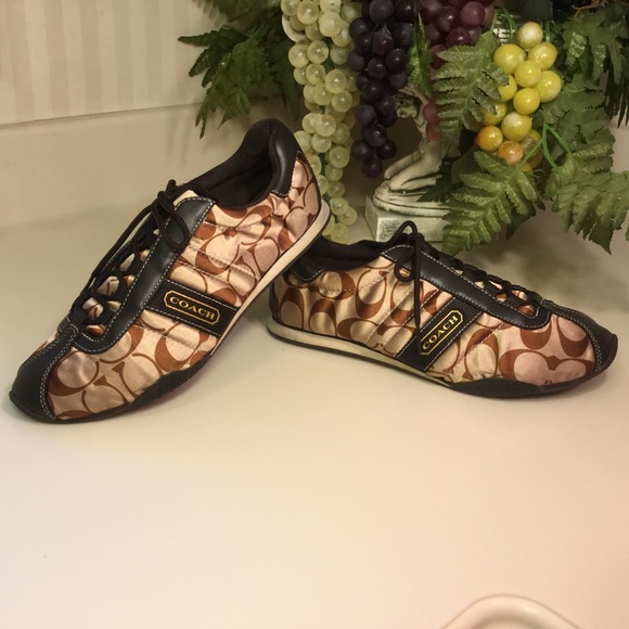 Coach Shoes - Coach Kirby Sateen and Leather Sneakers